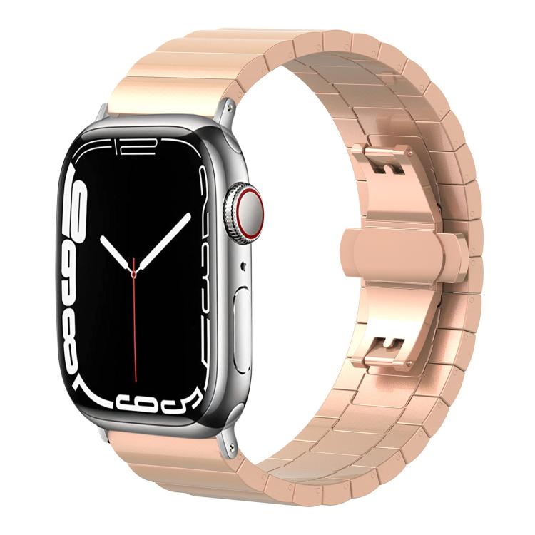 Bracelet de montre xDfind en acier inoxydable massif et bambou à une perle, For Apple Watch 42 / 44 / 45 / 46 / 49mm 22mm, For Apple Watch 38 / 40 / 41 / S10 42mm 20mm