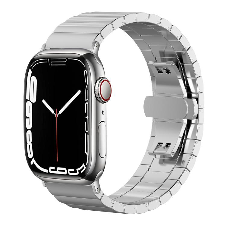 Bracelet de montre xDfind en acier inoxydable massif et bambou à une perle, For Apple Watch 42 / 44 / 45 / 46 / 49mm 22mm, For Apple Watch 38 / 40 / 41 / S10 42mm 20mm