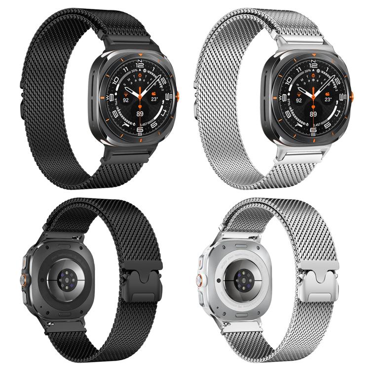 Bracelet de montre xDfind en acier inoxydable avec boucle parachute milanaise, For Samsung Galaxy Watch Ultra / Ultra 2025, For Samsung Galaxy Watch8 / Wacth8 Classic 22mm