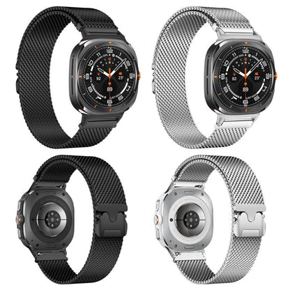 Bracelet de montre xDfind en acier inoxydable avec boucle parachute milanaise, For Samsung Galaxy Watch Ultra / Ultra 2025, For Samsung Galaxy Watch8 / Wacth8 Classic 22mm