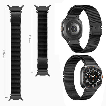 Bracelet de montre xDfind en acier inoxydable avec boucle parachute milanaise, For Samsung Galaxy Watch Ultra / Ultra 2025, For Samsung Galaxy Watch8 / Wacth8 Classic 22mm