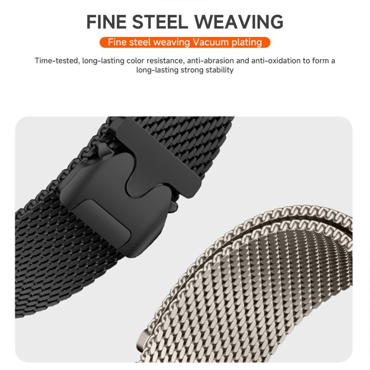 Bracelet de montre xDfind en acier inoxydable avec boucle parachute milanaise, For Samsung Galaxy Watch Ultra / Ultra 2025, For Samsung Galaxy Watch8 / Wacth8 Classic 22mm