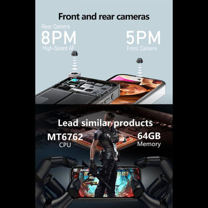 Q333, 4 Go + 64 Go, écran 3,97 pouces, Android 12, processeur Mediatek MT6762 Octa-Core, réseau : 4G, double SIM