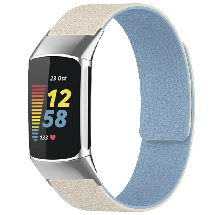 Bracelet de montre magnétique en silicone à texture litchi xDfind, For Fitbit Charge 5 / Charge 6, For Fitbit Versa 4/Versa3/Sense2/Sense, For Fitbit Inspire 2 / Ace 3, For Fitbit Charge 4 / Charge 3