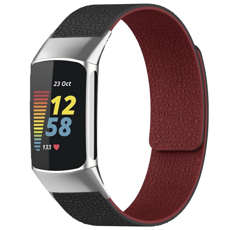 Bracelet de montre magnétique en silicone à texture litchi xDfind, For Fitbit Charge 5 / Charge 6, For Fitbit Versa 4/Versa3/Sense2/Sense, For Fitbit Inspire 2 / Ace 3, For Fitbit Charge 4 / Charge 3