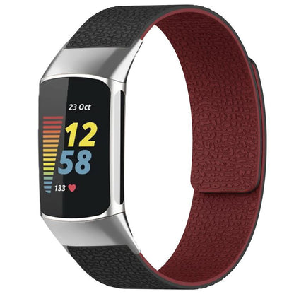 Bracelet de montre magnétique en silicone à texture litchi xDfind, For Fitbit Charge 5 / Charge 6, For Fitbit Versa 4/Versa3/Sense2/Sense, For Fitbit Inspire 2 / Ace 3, For Fitbit Charge 4 / Charge 3