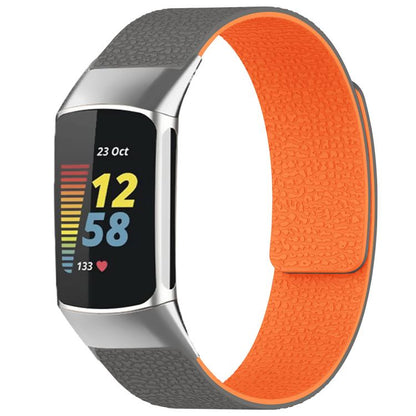 Bracelet de montre magnétique en silicone à texture litchi xDfind, For Fitbit Charge 5 / Charge 6, For Fitbit Versa 4/Versa3/Sense2/Sense, For Fitbit Inspire 2 / Ace 3, For Fitbit Charge 4 / Charge 3