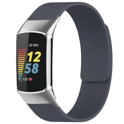 Bracelet de montre magnétique en silicone à texture litchi xDfind, For Fitbit Charge 5 / Charge 6, For Fitbit Versa 4/Versa3/Sense2/Sense, For Fitbit Inspire 2 / Ace 3, For Fitbit Charge 4 / Charge 3