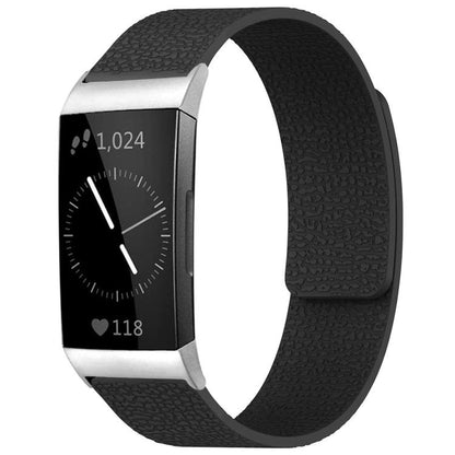 Bracelet de montre magnétique en silicone à texture litchi xDfind, For Fitbit Charge 5 / Charge 6, For Fitbit Versa 4/Versa3/Sense2/Sense, For Fitbit Inspire 2 / Ace 3, For Fitbit Charge 4 / Charge 3