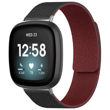 Bracelet de montre magnétique en silicone à texture litchi xDfind, For Fitbit Charge 5 / Charge 6, For Fitbit Versa 4/Versa3/Sense2/Sense, For Fitbit Inspire 2 / Ace 3, For Fitbit Charge 4 / Charge 3