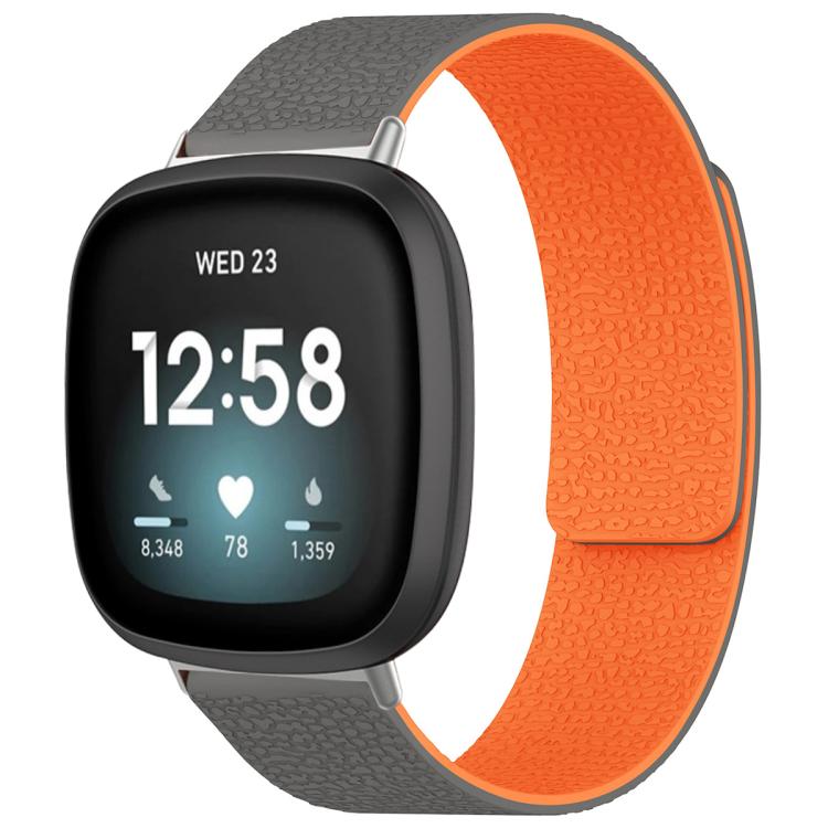 Bracelet de montre magnétique en silicone à texture litchi xDfind, For Fitbit Charge 5 / Charge 6, For Fitbit Versa 4/Versa3/Sense2/Sense, For Fitbit Inspire 2 / Ace 3, For Fitbit Charge 4 / Charge 3