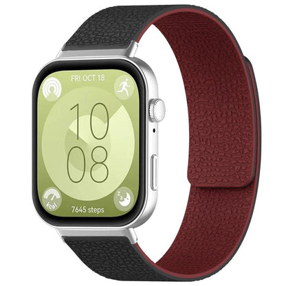 Bracelet de montre magnétique en silicone à texture litchi xDfind, For Huawei Watch Fit4 / Fit4 Pro / Fit3, For Huawei Band 10 / 9 / 8
