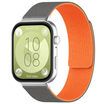 Bracelet de montre magnétique en silicone à texture litchi xDfind, For Huawei Watch Fit4 / Fit4 Pro / Fit3, For Huawei Band 10 / 9 / 8