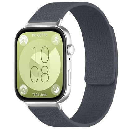 Bracelet de montre magnétique en silicone à texture litchi xDfind, For Huawei Watch Fit4 / Fit4 Pro / Fit3, For Huawei Band 10 / 9 / 8