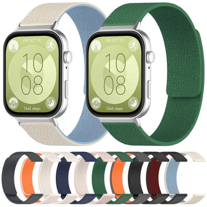 Bracelet de montre magnétique en silicone à texture litchi xDfind, For Huawei Watch Fit4 / Fit4 Pro / Fit3, For Huawei Band 10 / 9 / 8