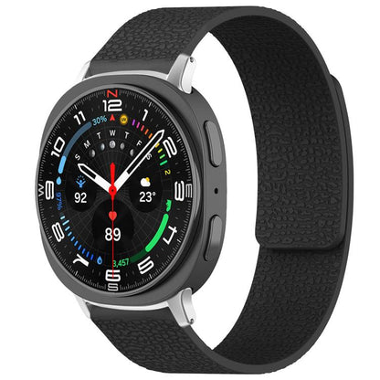 Bracelet de montre magnétique en silicone à texture litchi xDfind, For Samsung Galaxy Watch Ultra/Ultra 2025, For Samsung Galaxy Watch8 / 8 Classic, For Samsung Galaxy Watch 7 / 6 / 5 / FE, For Samsung Galaxy Fit3 SM-R390