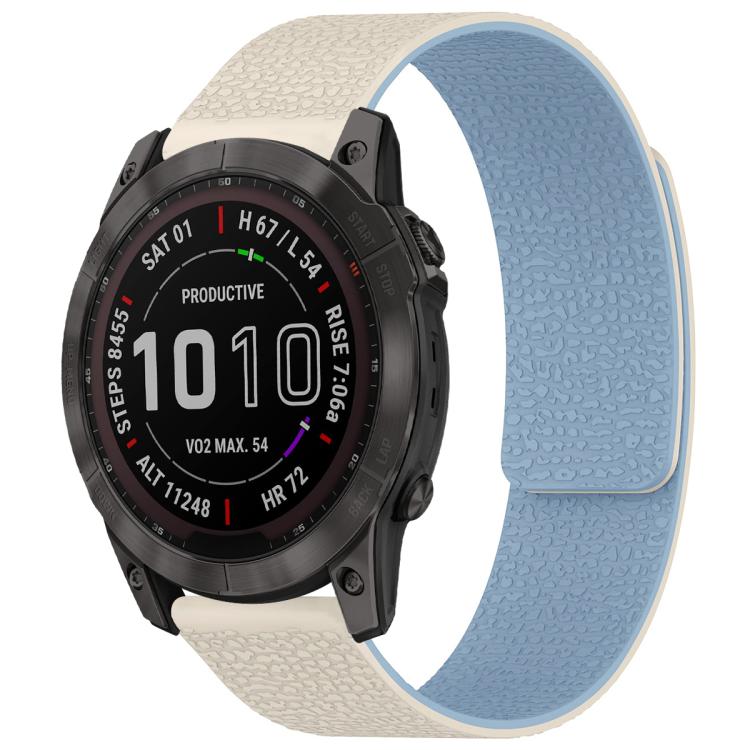 Bracelet de montre magnétique en silicone à texture litchi xDfind, For Garmin Fenix 8/7X/6X/5X 26mm, For Garmin Fenix 8/7/6/5 22mm, For Garmin Fenix 8/7S/6S/5S 20mm, For Garmin Forerunner 45 / 45S / Swim 2 18mm, For Garmin Forerunner 35/30/35J 20mm