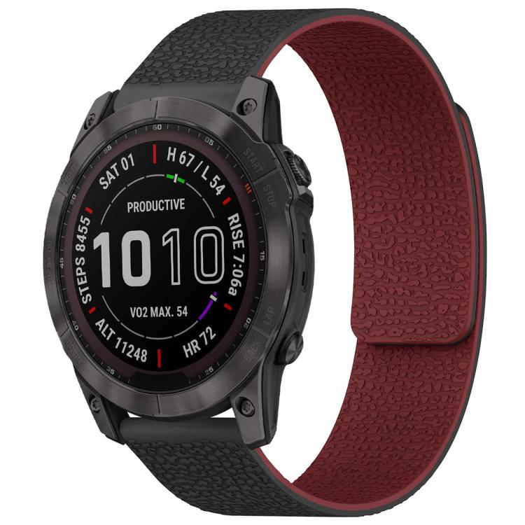 Bracelet de montre magnétique en silicone à texture litchi xDfind, For Garmin Fenix 8/7X/6X/5X 26mm, For Garmin Fenix 8/7/6/5 22mm, For Garmin Fenix 8/7S/6S/5S 20mm, For Garmin Forerunner 45 / 45S / Swim 2 18mm, For Garmin Forerunner 35/30/35J 20mm