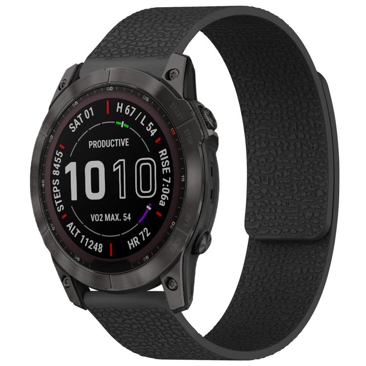 Bracelet de montre magnétique en silicone à texture litchi xDfind, For Garmin Fenix 8/7X/6X/5X 26mm, For Garmin Fenix 8/7/6/5 22mm, For Garmin Fenix 8/7S/6S/5S 20mm, For Garmin Forerunner 45 / 45S / Swim 2 18mm, For Garmin Forerunner 35/30/35J 20mm