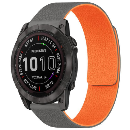 Bracelet de montre magnétique en silicone à texture litchi xDfind, For Garmin Fenix 8/7X/6X/5X 26mm, For Garmin Fenix 8/7/6/5 22mm, For Garmin Fenix 8/7S/6S/5S 20mm, For Garmin Forerunner 45 / 45S / Swim 2 18mm, For Garmin Forerunner 35/30/35J 20mm