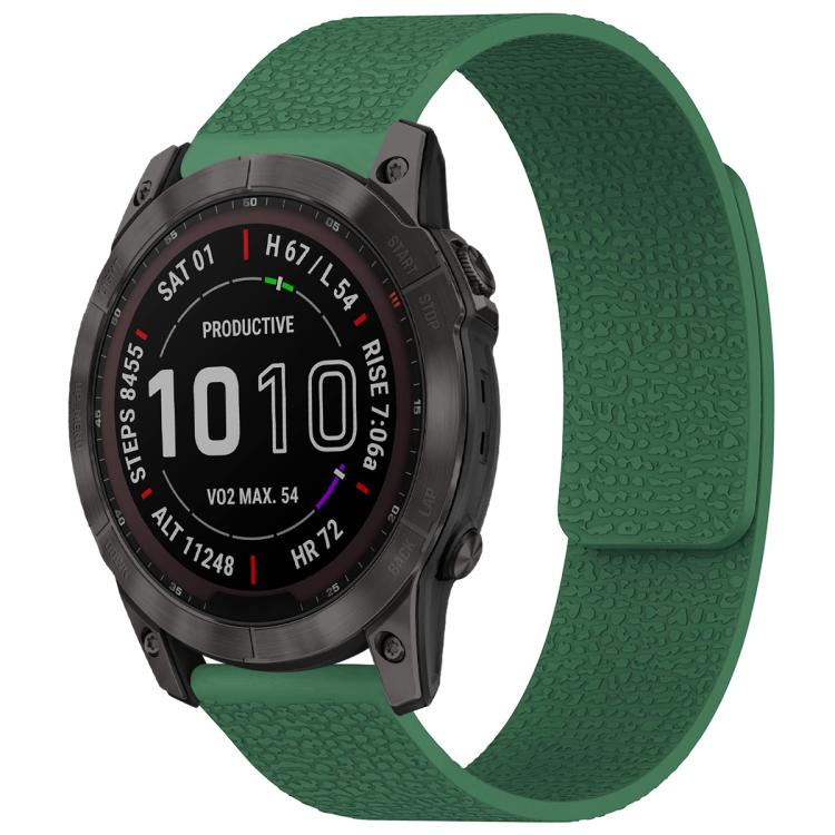 Bracelet de montre magnétique en silicone à texture litchi xDfind, For Garmin Fenix 8/7X/6X/5X 26mm, For Garmin Fenix 8/7/6/5 22mm, For Garmin Fenix 8/7S/6S/5S 20mm, For Garmin Forerunner 45 / 45S / Swim 2 18mm, For Garmin Forerunner 35/30/35J 20mm