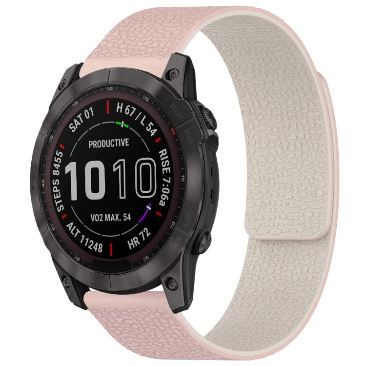 Bracelet de montre magnétique en silicone à texture litchi xDfind, For Garmin Fenix 8/7X/6X/5X 26mm, For Garmin Fenix 8/7/6/5 22mm, For Garmin Fenix 8/7S/6S/5S 20mm, For Garmin Forerunner 45 / 45S / Swim 2 18mm, For Garmin Forerunner 35/30/35J 20mm