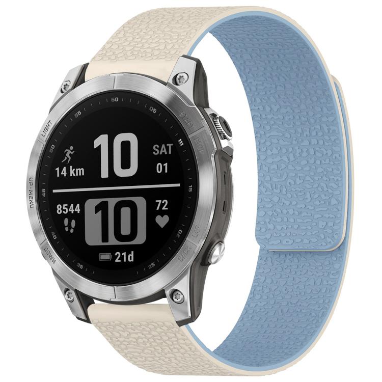 Bracelet de montre magnétique en silicone à texture litchi xDfind, For Garmin Fenix 8/7X/6X/5X 26mm, For Garmin Fenix 8/7/6/5 22mm, For Garmin Fenix 8/7S/6S/5S 20mm, For Garmin Forerunner 45 / 45S / Swim 2 18mm, For Garmin Forerunner 35/30/35J 20mm