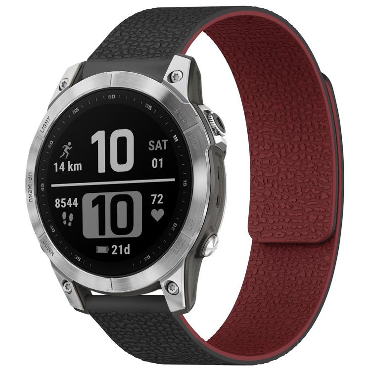Bracelet de montre magnétique en silicone à texture litchi xDfind, For Garmin Fenix 8/7X/6X/5X 26mm, For Garmin Fenix 8/7/6/5 22mm, For Garmin Fenix 8/7S/6S/5S 20mm, For Garmin Forerunner 45 / 45S / Swim 2 18mm, For Garmin Forerunner 35/30/35J 20mm