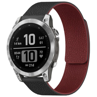 Bracelet de montre magnétique en silicone à texture litchi xDfind, For Garmin Fenix 8/7X/6X/5X 26mm, For Garmin Fenix 8/7/6/5 22mm, For Garmin Fenix 8/7S/6S/5S 20mm, For Garmin Forerunner 45 / 45S / Swim 2 18mm, For Garmin Forerunner 35/30/35J 20mm