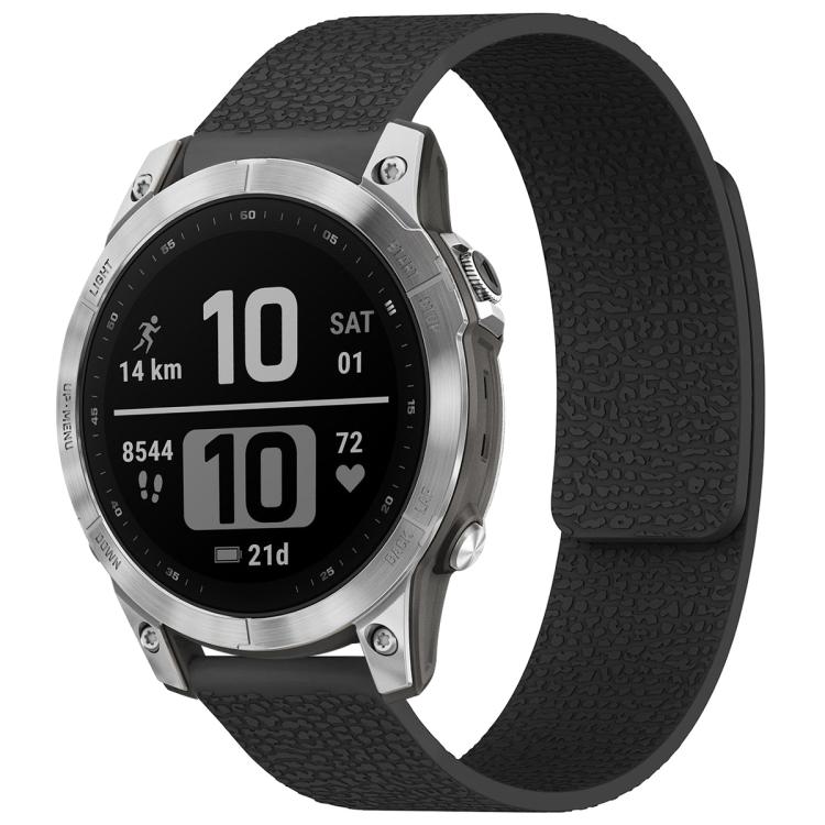 Bracelet de montre magnétique en silicone à texture litchi xDfind, For Garmin Fenix 8/7X/6X/5X 26mm, For Garmin Fenix 8/7/6/5 22mm, For Garmin Fenix 8/7S/6S/5S 20mm, For Garmin Forerunner 45 / 45S / Swim 2 18mm, For Garmin Forerunner 35/30/35J 20mm
