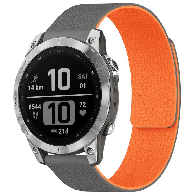 Bracelet de montre magnétique en silicone à texture litchi xDfind, For Garmin Fenix 8/7X/6X/5X 26mm, For Garmin Fenix 8/7/6/5 22mm, For Garmin Fenix 8/7S/6S/5S 20mm, For Garmin Forerunner 45 / 45S / Swim 2 18mm, For Garmin Forerunner 35/30/35J 20mm