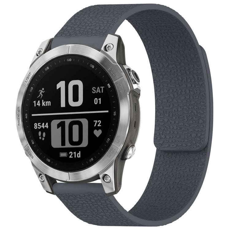 Bracelet de montre magnétique en silicone à texture litchi xDfind, For Garmin Fenix 8/7X/6X/5X 26mm, For Garmin Fenix 8/7/6/5 22mm, For Garmin Fenix 8/7S/6S/5S 20mm, For Garmin Forerunner 45 / 45S / Swim 2 18mm, For Garmin Forerunner 35/30/35J 20mm