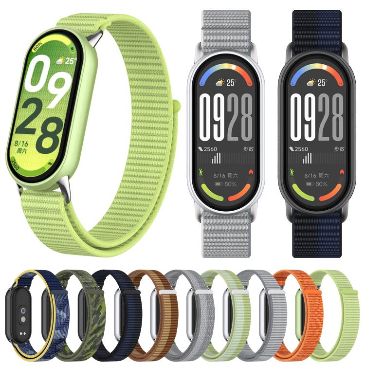 Bracelet de montre xDfind en nylon tressé avec connecteur métallique, For Xiaomi Smart Band 10 / 9 / 8 / NFC