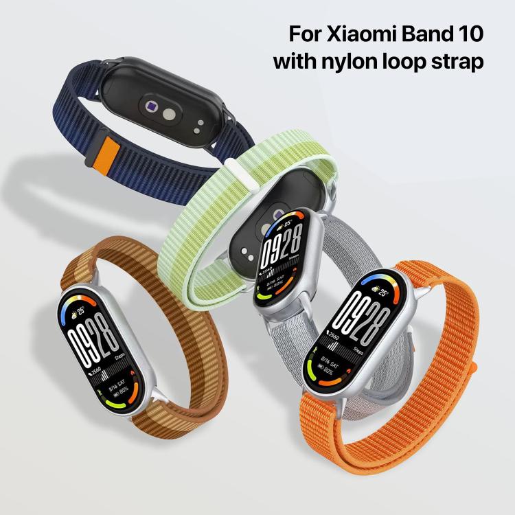 Bracelet de montre xDfind en nylon tressé avec connecteur métallique, For Xiaomi Smart Band 10 / 9 / 8 / NFC