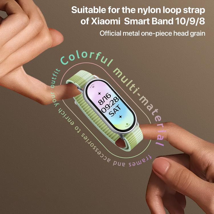 Bracelet de montre xDfind en nylon tressé avec connecteur métallique, For Xiaomi Smart Band 10 / 9 / 8 / NFC