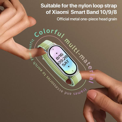 Bracelet de montre xDfind en nylon tressé avec connecteur métallique, For Xiaomi Smart Band 10 / 9 / 8 / NFC