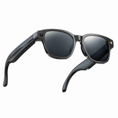 Lunettes intelligentes L801 avec caméra HD 8 MP, enregistrement vidéo, transmission WiFi, assistant vocal intelligent et casque audio connecté.