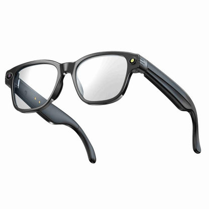 Lunettes intelligentes L801 avec caméra HD 8 MP, enregistrement vidéo, transmission WiFi, assistant vocal intelligent et casque audio connecté.