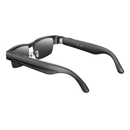 Lunettes intelligentes L802 avec caméra HD 8 MP, enregistrement vidéo, transmission WiFi, assistant vocal intelligent et casque audio connecté.