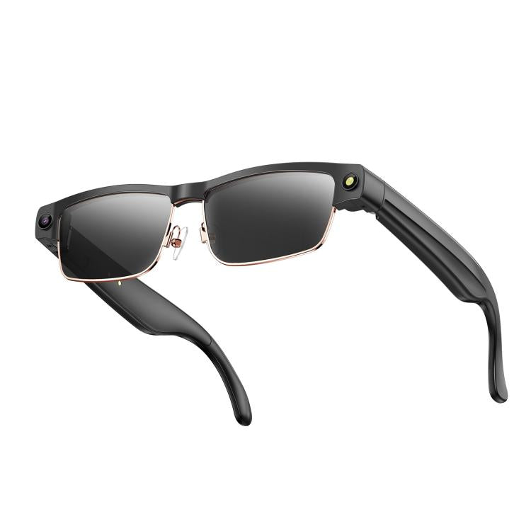 Lunettes intelligentes L802 avec caméra HD 8 MP, enregistrement vidéo, transmission WiFi, assistant vocal intelligent et casque audio connecté.
