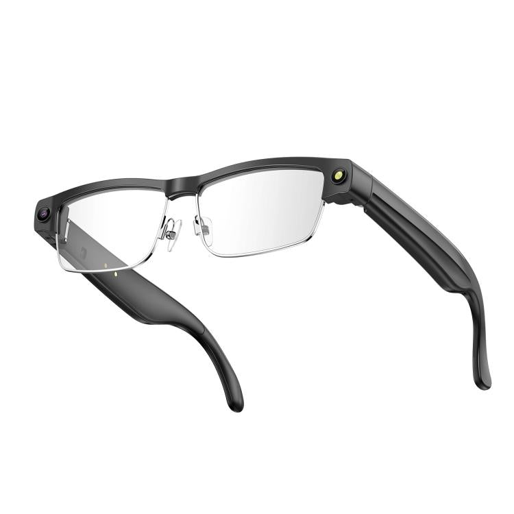Lunettes intelligentes L802 avec caméra HD 8 MP, enregistrement vidéo, transmission WiFi, assistant vocal intelligent et casque audio connecté.