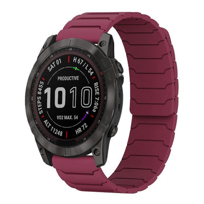 Bracelet de montre magnétique en silicone xDfind, For Garmin Fenix 8/7X/6X/5X 26mm, For Garmin Fenix 8/7/6/5 22mm, For Garmin Forerunner 35/30/35J 20mm