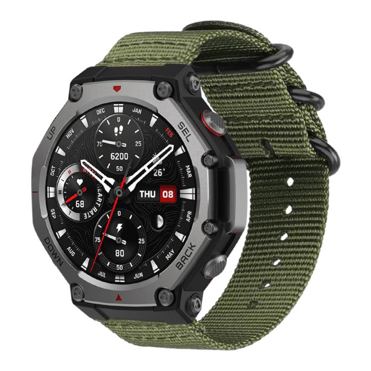 Bracelet de montre en nylon et toile xDfind avec boucle à anneau, For Amazfit T-Rex 3