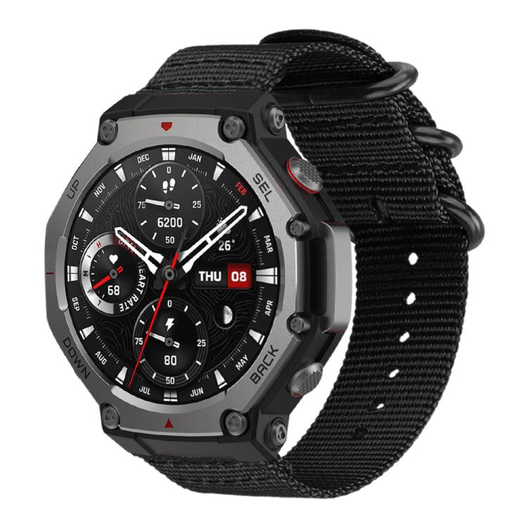 Bracelet de montre en nylon et toile xDfind avec boucle à anneau, For Amazfit T-Rex 3