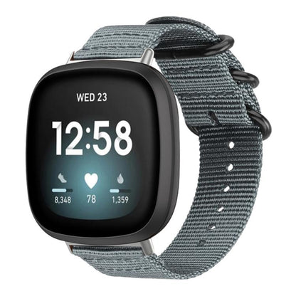 Bracelet de montre en nylon et toile xDfind avec boucle à anneau, For Fitbit Versa 4 / 3 / Sense 2 / Sense, For Fitbit Versa 2 / Versa / Versa Lite