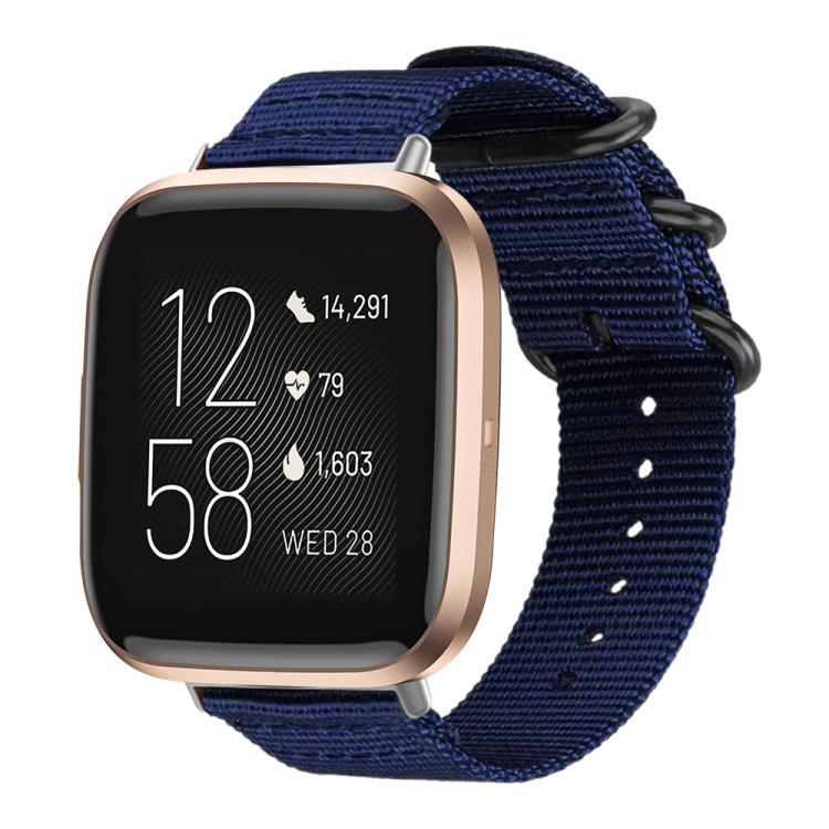 Bracelet de montre en nylon et toile xDfind avec boucle à anneau, For Fitbit Versa 4 / 3 / Sense 2 / Sense, For Fitbit Versa 2 / Versa / Versa Lite