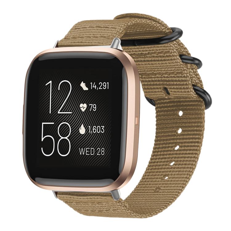 Bracelet de montre en nylon et toile xDfind avec boucle à anneau, For Fitbit Versa 4 / 3 / Sense 2 / Sense, For Fitbit Versa 2 / Versa / Versa Lite