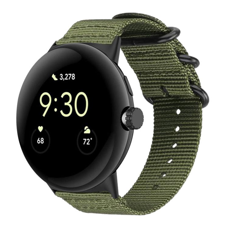 Bracelet de montre en nylon et toile xDfind avec boucle à anneau, For Google Pixel Watch4 / Watch3 45mm, For Google Pixel 4 / 3 / 2 / 1 41mm