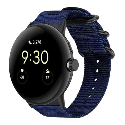 Bracelet de montre en nylon et toile xDfind avec boucle à anneau, For Google Pixel Watch4 / Watch3 45mm, For Google Pixel 4 / 3 / 2 / 1 41mm