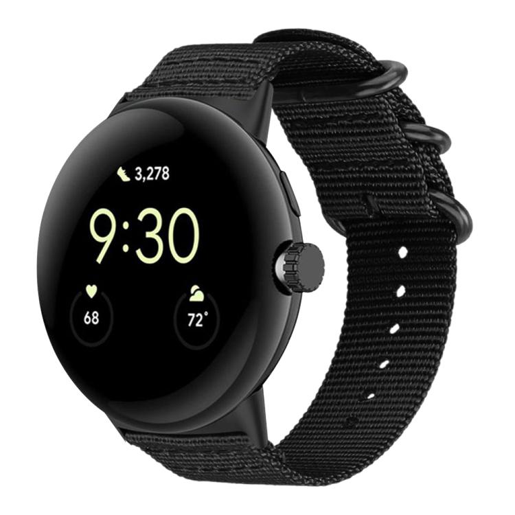 Bracelet de montre en nylon et toile xDfind avec boucle à anneau, For Google Pixel Watch4 / Watch3 45mm, For Google Pixel 4 / 3 / 2 / 1 41mm